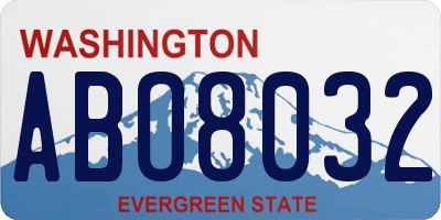 WA license plate ABO8032