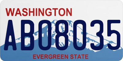 WA license plate ABO8035