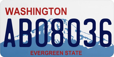 WA license plate ABO8036