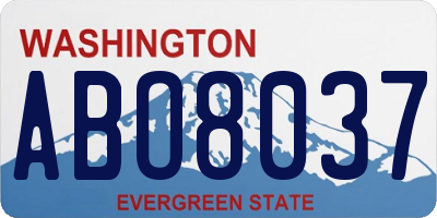 WA license plate ABO8037