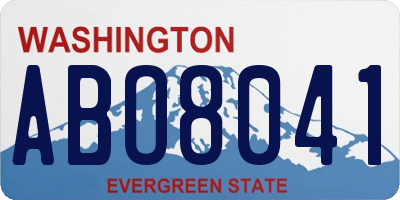 WA license plate ABO8041