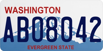 WA license plate ABO8042