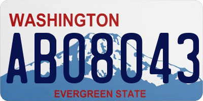 WA license plate ABO8043