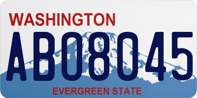 WA license plate ABO8045
