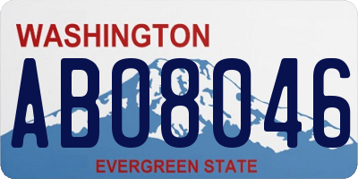 WA license plate ABO8046