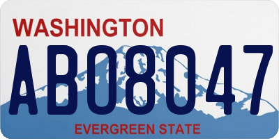 WA license plate ABO8047