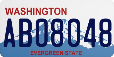 WA license plate ABO8048