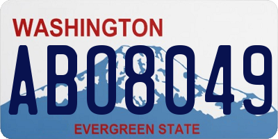 WA license plate ABO8049