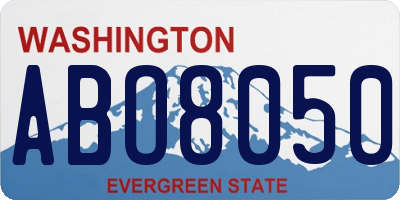 WA license plate ABO8050