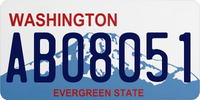 WA license plate ABO8051