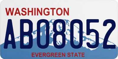 WA license plate ABO8052