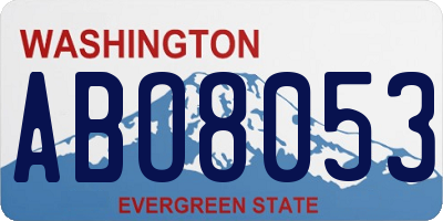 WA license plate ABO8053