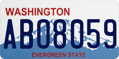 WA license plate ABO8059