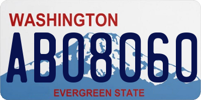 WA license plate ABO8060