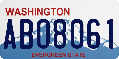 WA license plate ABO8061