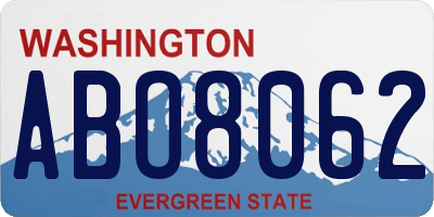 WA license plate ABO8062