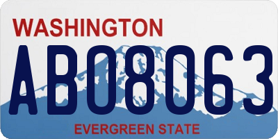 WA license plate ABO8063