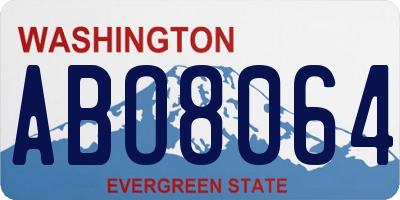 WA license plate ABO8064