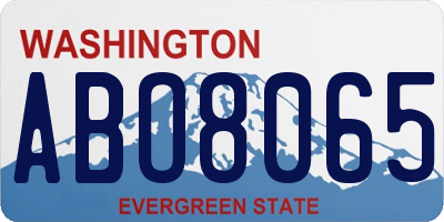 WA license plate ABO8065