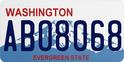 WA license plate ABO8068