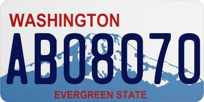 WA license plate ABO8070