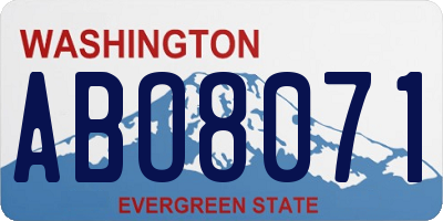 WA license plate ABO8071