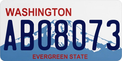 WA license plate ABO8073