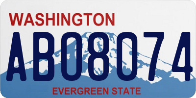WA license plate ABO8074