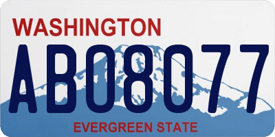 WA license plate ABO8077