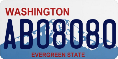 WA license plate ABO8080