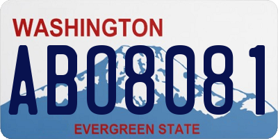 WA license plate ABO8081