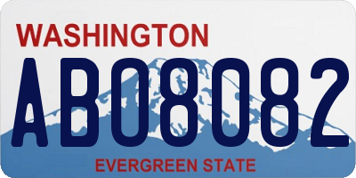 WA license plate ABO8082