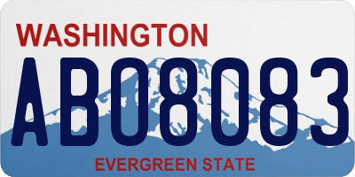 WA license plate ABO8083