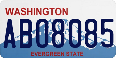 WA license plate ABO8085