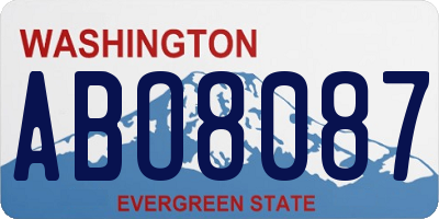 WA license plate ABO8087
