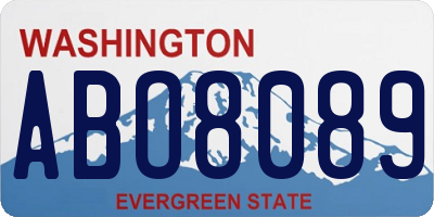 WA license plate ABO8089