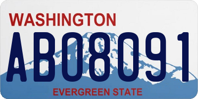 WA license plate ABO8091
