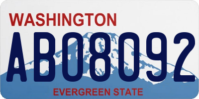 WA license plate ABO8092