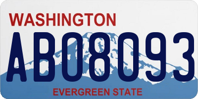 WA license plate ABO8093