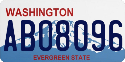 WA license plate ABO8096