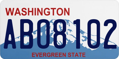 WA license plate ABO8102