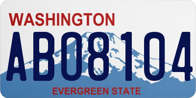 WA license plate ABO8104