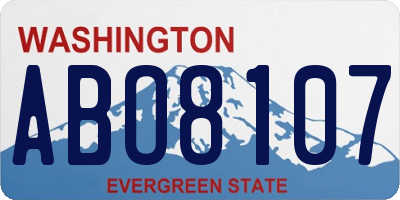 WA license plate ABO8107