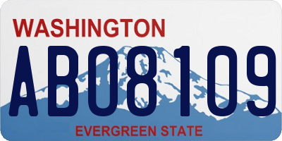 WA license plate ABO8109
