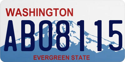 WA license plate ABO8115