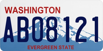 WA license plate ABO8121