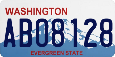 WA license plate ABO8128