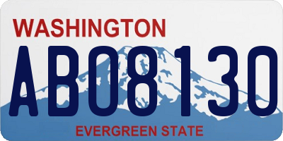 WA license plate ABO8130