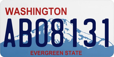 WA license plate ABO8131