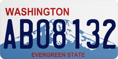 WA license plate ABO8132